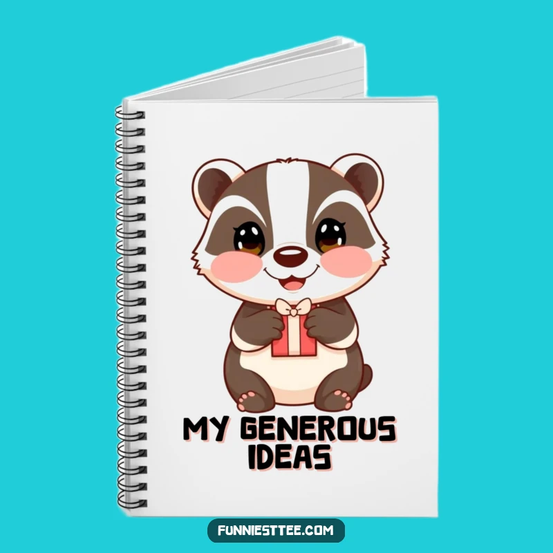 Funny Badger Gift Notebook: Jot Down Kind Thoughts and Ideas