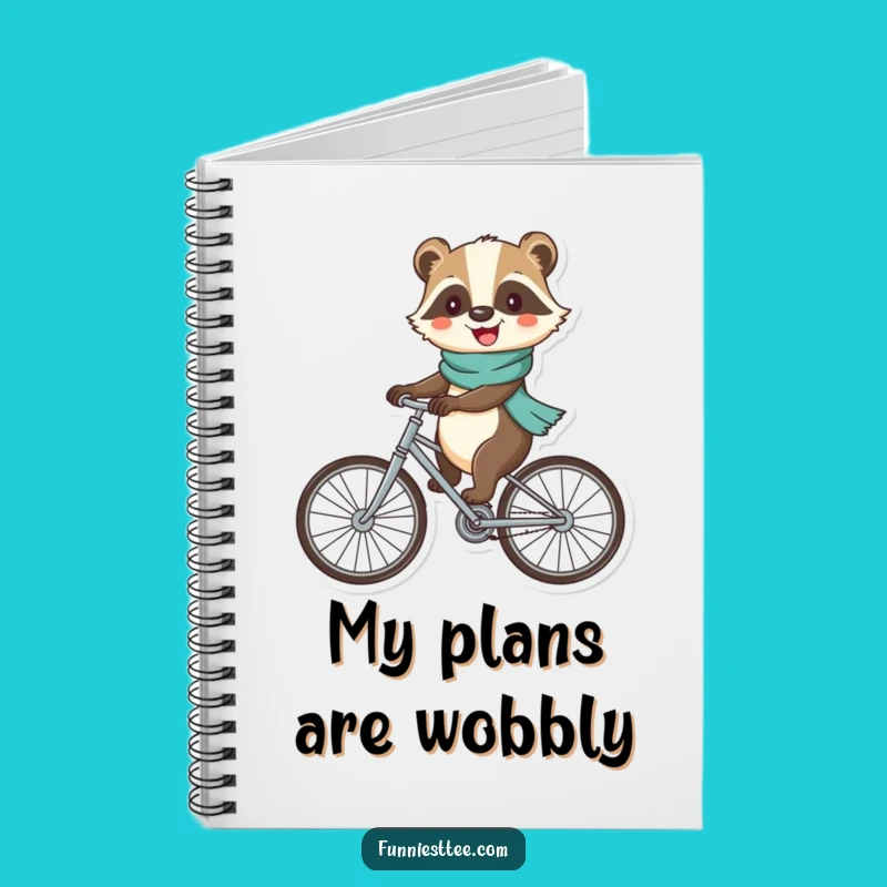 Funny Badger Bicycle Notebook - Journal Your Adventures on Two Wobbly Wheels