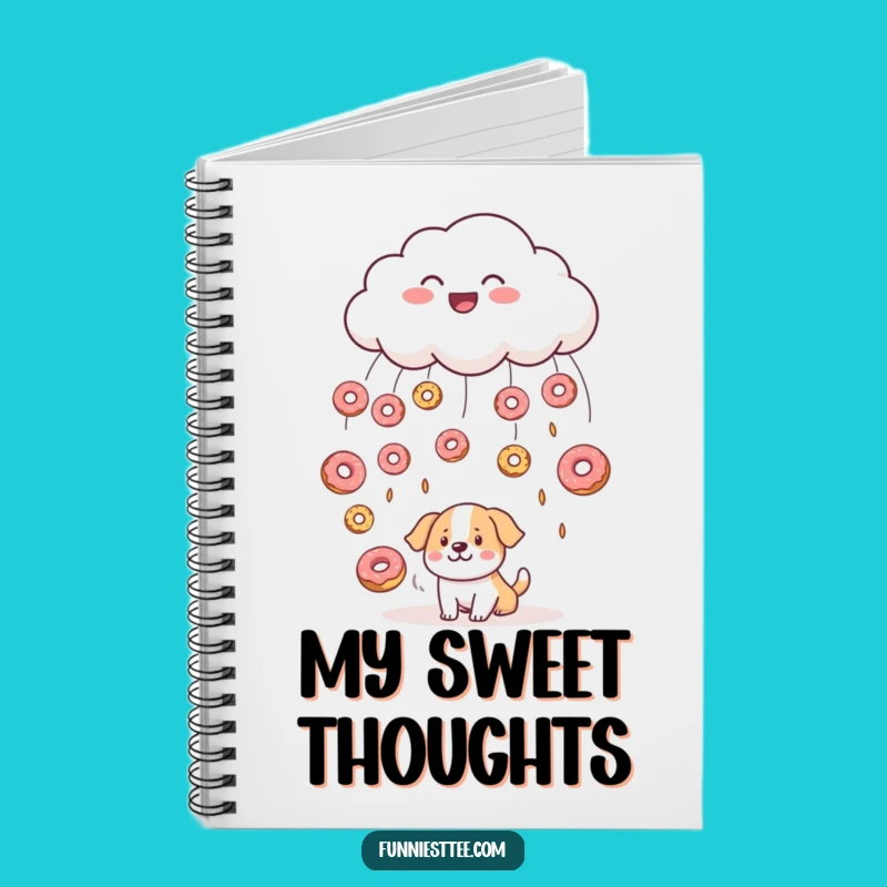 Funny Cloud Raining Donuts Notebook - Jot Down Sweet Ideas