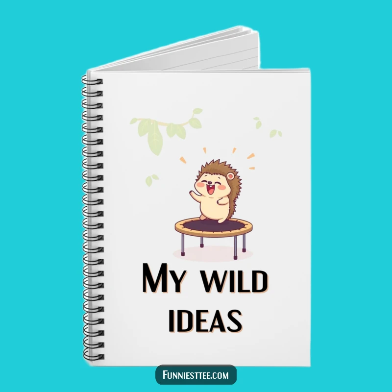 Funny Hedgehog Trampoline Notebook - Hilarious Journal for Ideas Gift