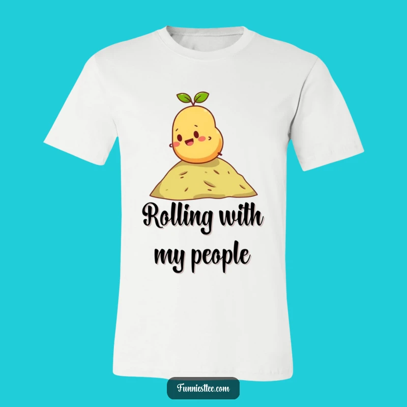 Funny Determined Potato T-Shirt: Hilarious Rolling Spud Design, Ideal Funny Gift