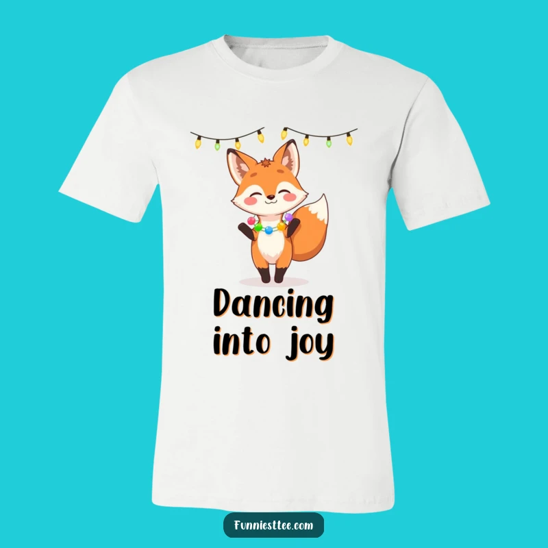 Funny Fox Dancing T-Shirt - Festive Lights Tee, Hilarious Gift!