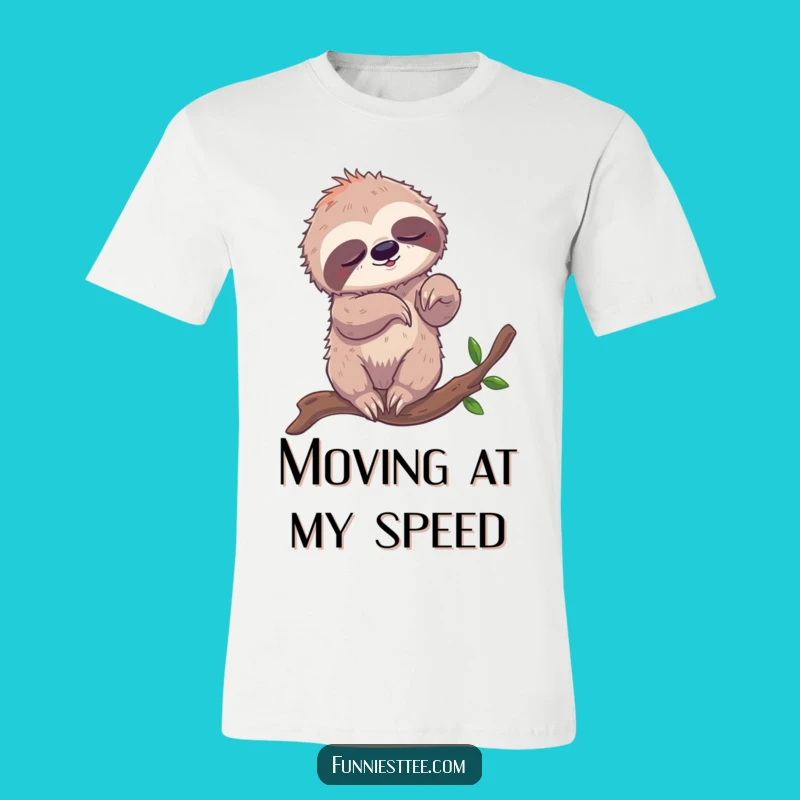 Funny Sloth Breakdancing T-Shirt - Comedic Slow-Motion Style