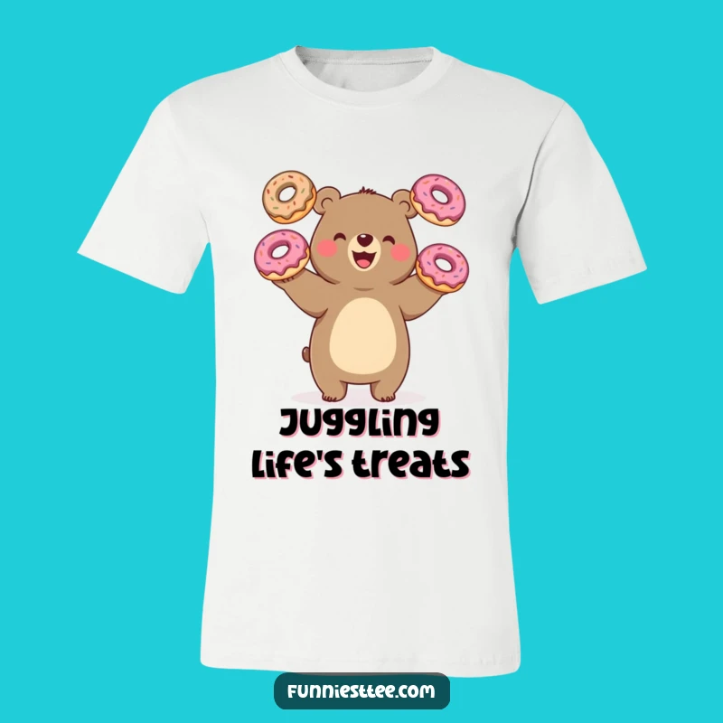 Funny Bear Juggling Donuts T-Shirt: Wear Your Sweet Obsession
