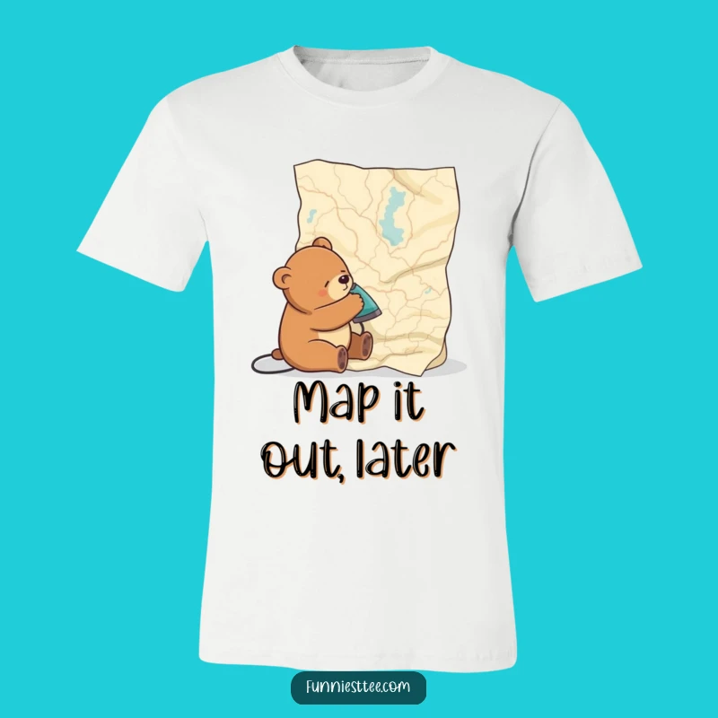 Funny Sleepy Bear Map T-Shirt: Wear Your Tiredness with Hilarious Style Gift