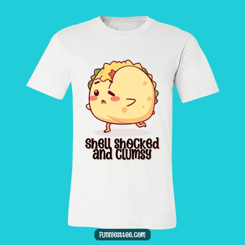 Funny Tripping Taco T-Shirt: Ambitious Foodie Fail, Hilarious Humorous Tee