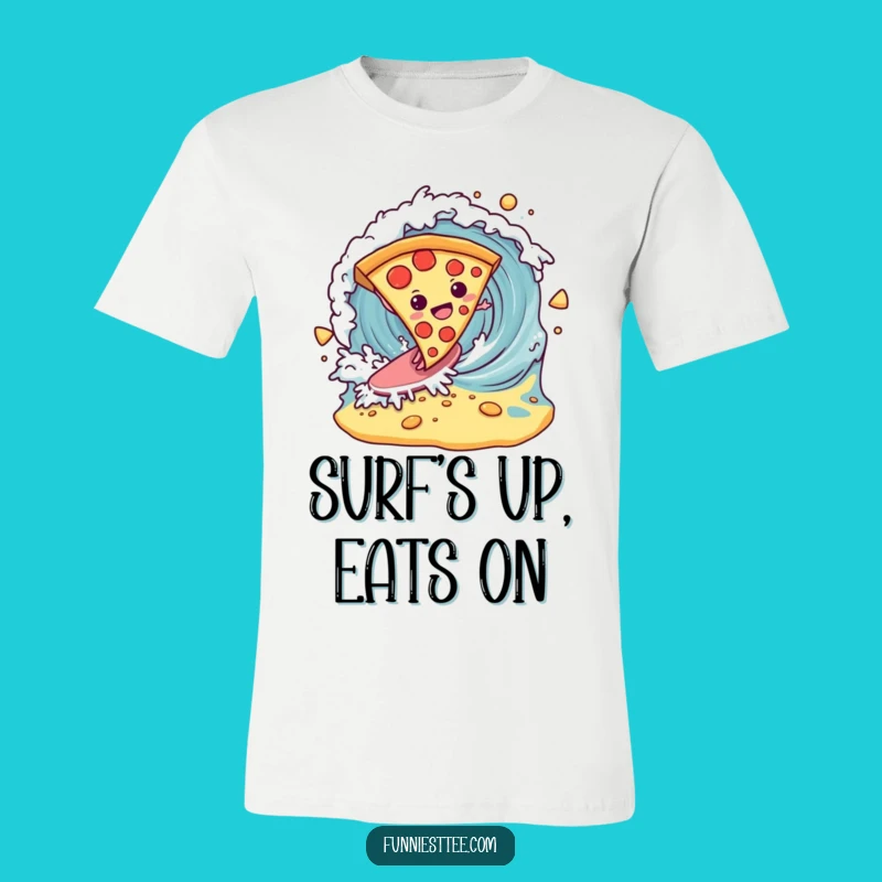 Funny Pizza Surf T-Shirt: Shred the Cheesy Waves in Style