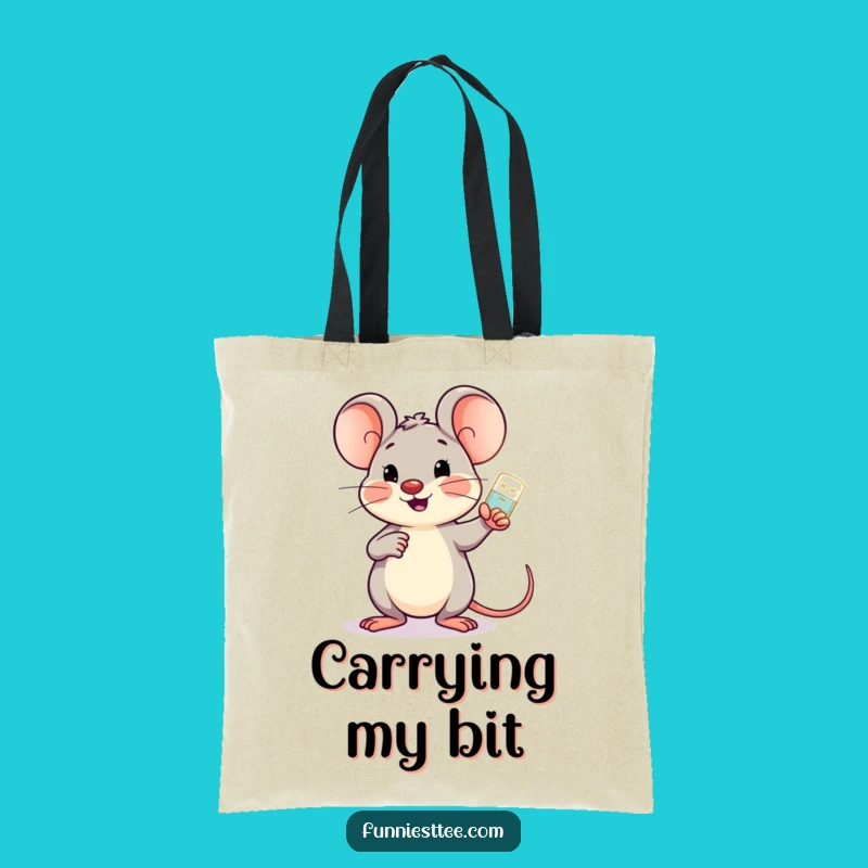 Funny Mouse Motivator Tote Bag - Cheerful & Practical Tech Accessory