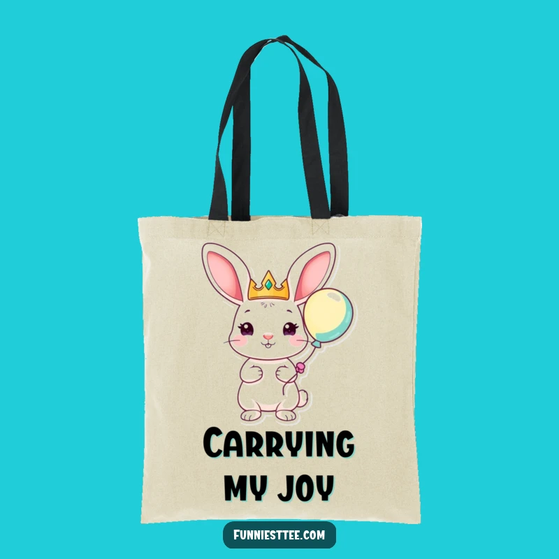 Funny Rabbit King Tote Bag - Carry Your Royal Fun!