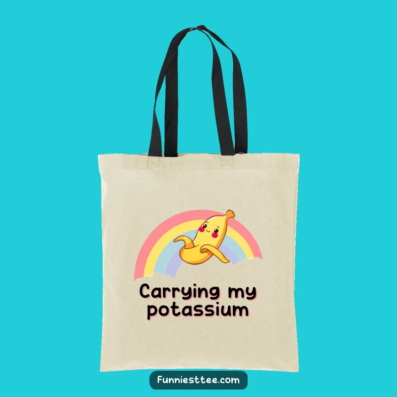 Funny Banana Rainbow Tote Bag: Cheerful Peel for Your Essentials
