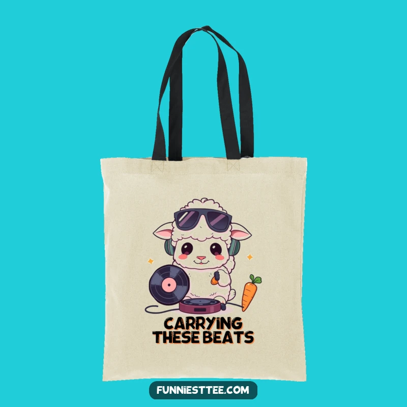 Funny DJ Sheep Tote Bag - Spacious and Hilarious Carry-All