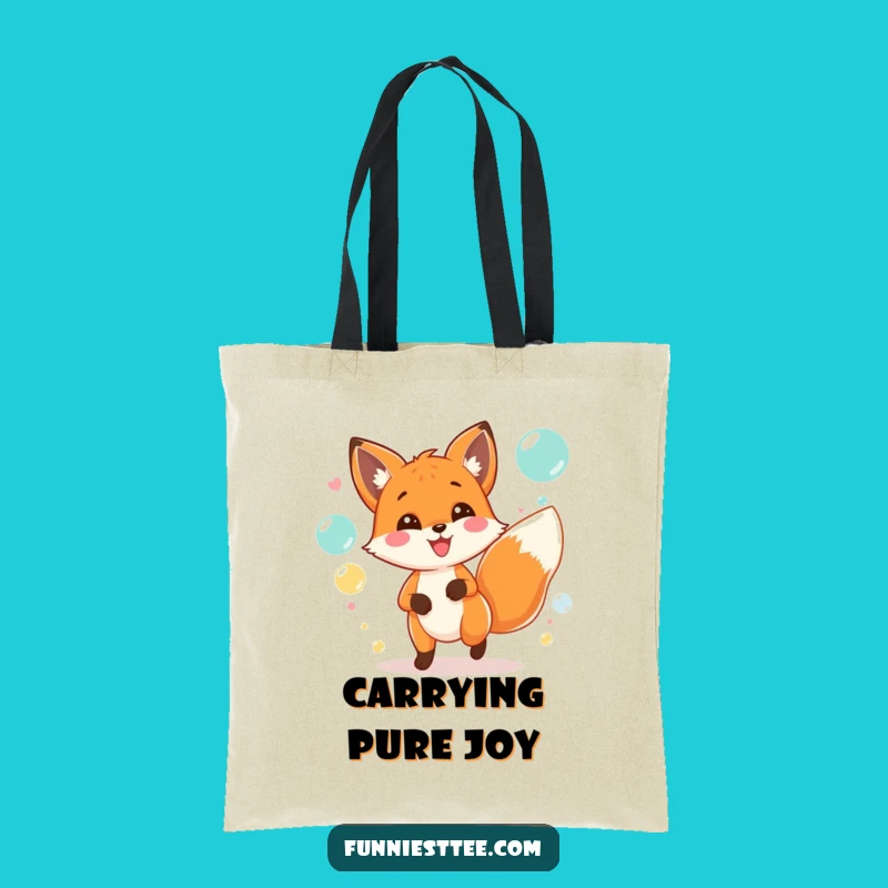 Funny Fox Party Tote Bag: Carry Your Fun with This Bubble Fox