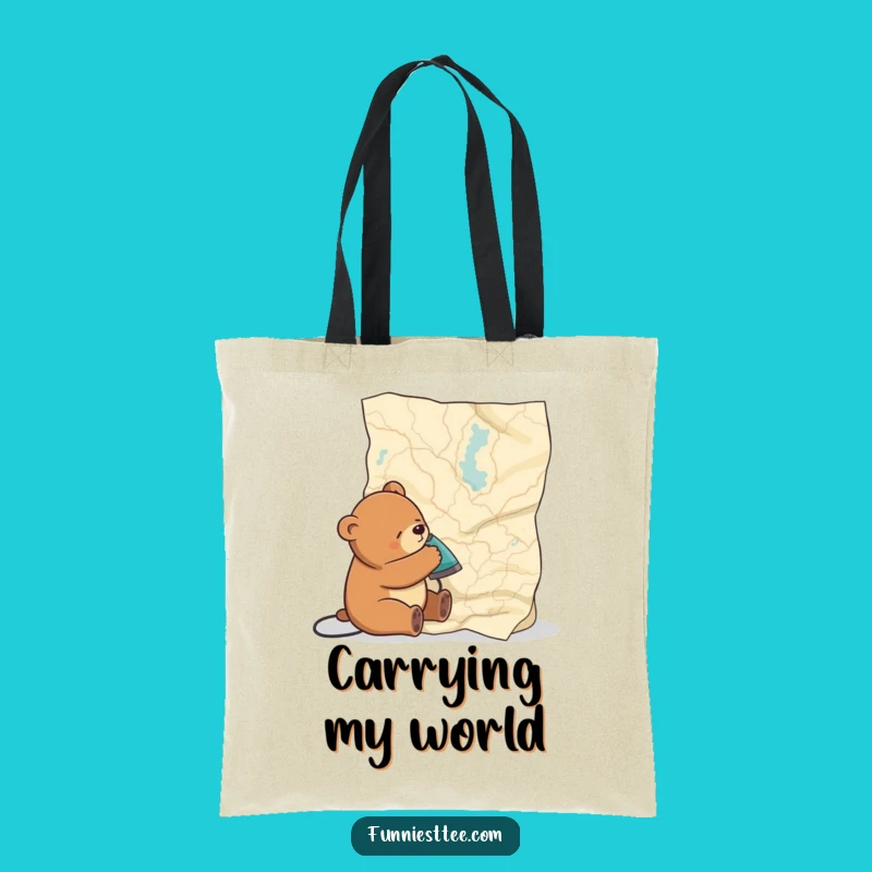 Funny Sleepy Bear Map Tote Bag: Carry Your Burden with Hilarious Ease Gift