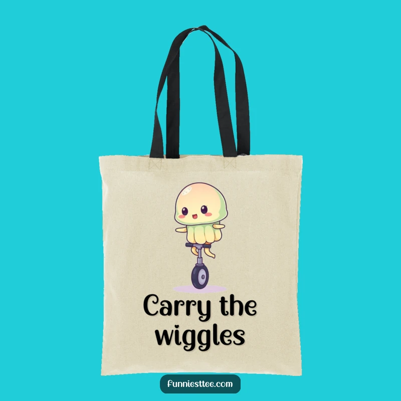 Funny Wobbly Jelly Tote Bag - Unicycle Carry-All, Practical Hilarious Gift